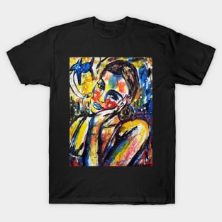 La fille qui reve au chien bleu T-Shirt